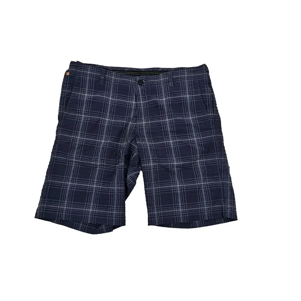 Tommy Bahama Golf Short Mens Size 32 (Meas. 34) Blue Plaid Performance Chino VGC